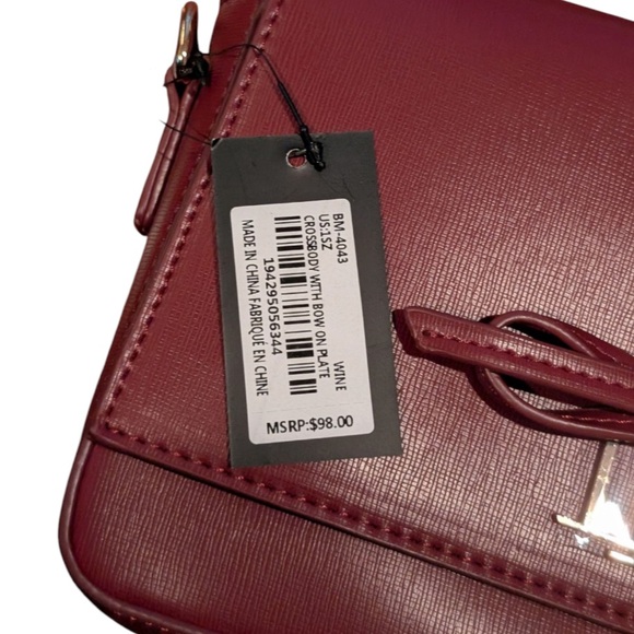 Elegant Badgley Mischka Burgundy Women's Bag - Picture 3 of 6